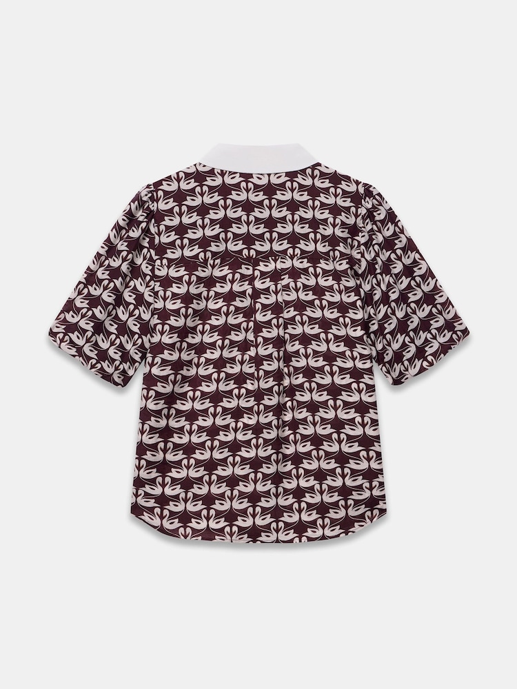 Mint Velvet Red Swan Print Shirt - Image 8 of 8 Mint Velvet Red Swan Print Shirt - Image 8 of 8