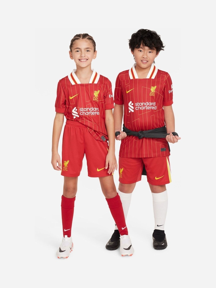 Nike Red Jr. Liverpool FC 24/25 Home Stadium Football Shorts - Image 3 of 8