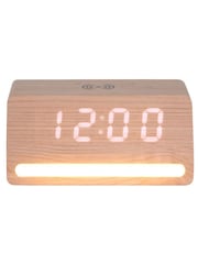 Karlsson Light wood Retro LED Alarm Clock - Image 3 of 5