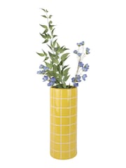 Present Time Citrine yellow Retro Tiles Round Large Vase - Image 1 of 2