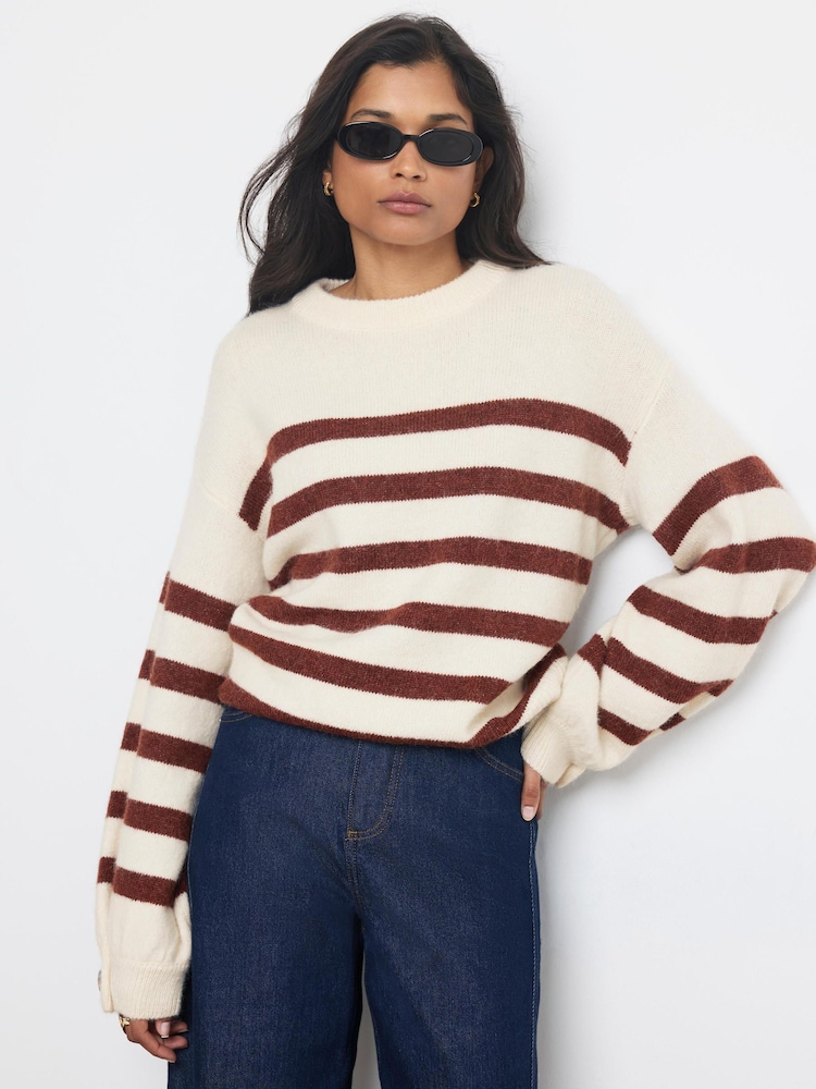Mint Velvet Orange Striped Knit Jumper - Image 2 of 8