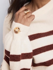 Mint Velvet Orange Striped Knit Jumper - Image 4 of 8