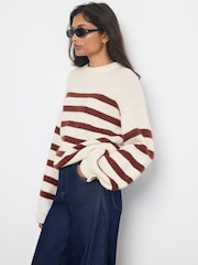 Mint Velvet Orange Striped Knit Jumper - Image 5 of 8