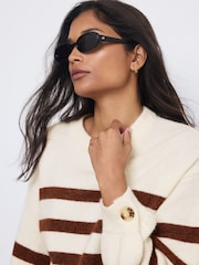 Mint Velvet Orange Striped Knit Jumper - Image 6 of 8