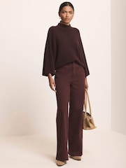 Mint Velvet Red Cotton Blend High Neck Top - Image 3 of 7