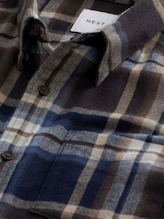 Navy Blue Check Long Sleeve Shirt - Image 6 of 7