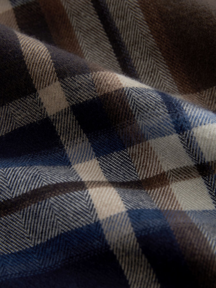 Navy Blue Check Long Sleeve Shirt - Image 7 of 7 Navy Blue Check Long Sleeve Shirt - Image 7 of 7