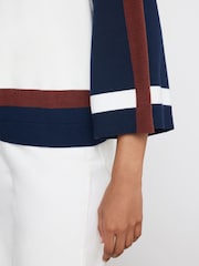 Mint Velvet Cream Colour Block Wide Sleeve Knit Top - Image 4 of 7