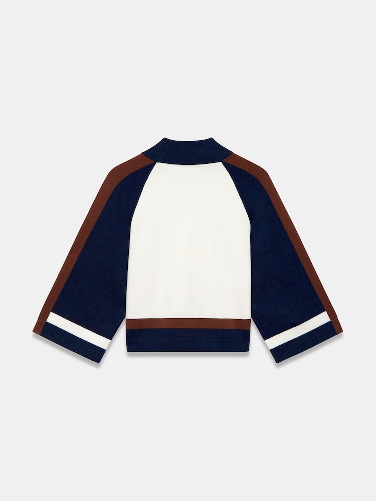 Mint Velvet Cream Colour Block Wide Sleeve Knit Top - Image 7 of 7