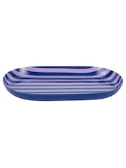 Present Time Cobalt Blue W. Soft Purple Tray Animado Oval Small Plate - Image 1 of 4