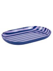 Present Time Cobalt Blue W. Soft Purple Tray Animado Oval Small Plate - Image 2 of 4