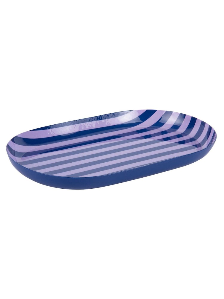 Present Time Cobalt Blue W. Soft Purple Tray Animado Oval Small Plate - Image 2 of 4 Present Time Cobalt Blue W. Soft Purple Tray Animado Oval Small Plate - Image 2 of 4