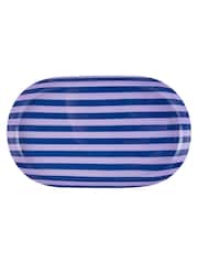Present Time Cobalt Blue W. Soft Purple Tray Animado Oval Small Plate - Image 3 of 4