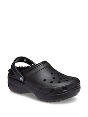 Crocs Black Classic Fluffy Lined Platform Clogs - Image 2 of 4