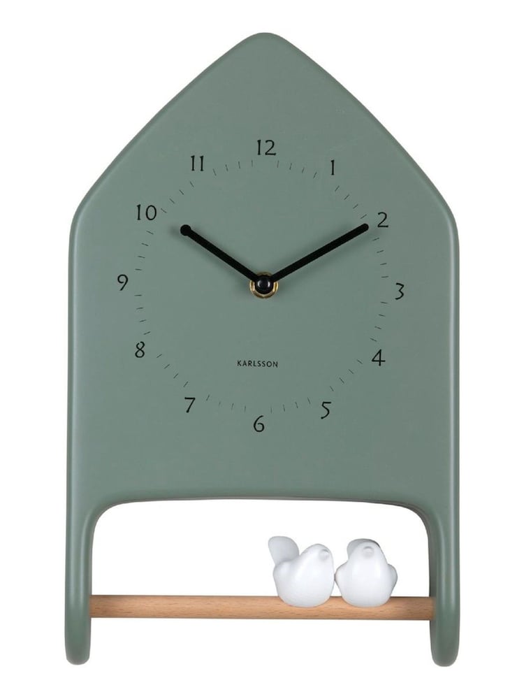Karlsson Jungle Green Love Birds Jungle Wall Clock - Image 2 of 5
