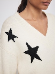 Mint Velvet Cream Star Knit Jumper - Image 4 of 7