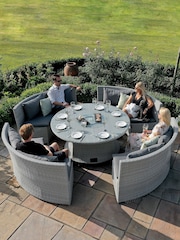 Maze Ascot Grey Garden Round Garden Sofa Dining Set with Rising Table - Image 1 of 6