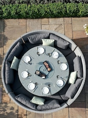 Maze Ascot Grey Garden Round Garden Sofa Dining Set with Rising Table - Image 3 of 6