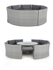 Maze Ascot Grey Garden Round Garden Sofa Dining Set with Rising Table - Image 6 of 6