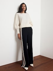 Mint Velvet Blue Side Stripe Wide Leg Trousers - Image 5 of 7