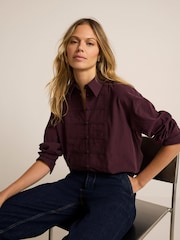 Mint Velvet Red Cotton Blend Knot Button Shirt - Image 1 of 7