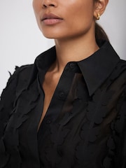 Mint Velvet Black Butterfly Applique Shirt - Image 4 of 7