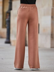 Sosandar Natural Pleated Wide Leg Ponte Trousers - Image 2 of 5