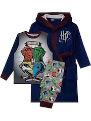 Character Blue/Grey Harry Potter Dressing Gown And Pyjamas Set - Image 2 of 7