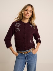 Mint Velvet Embroidered Motif Knit Cardigan - Obrázek 2 z 7