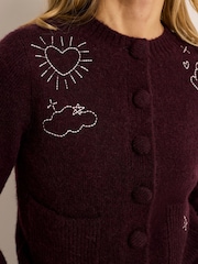 Mint Velvet Embroidered Motif Knit Cardigan - Obrázek 4 z 7