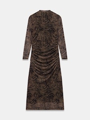 Mint Velvet Brown Mesh Midi Dress - Image 8 of 8