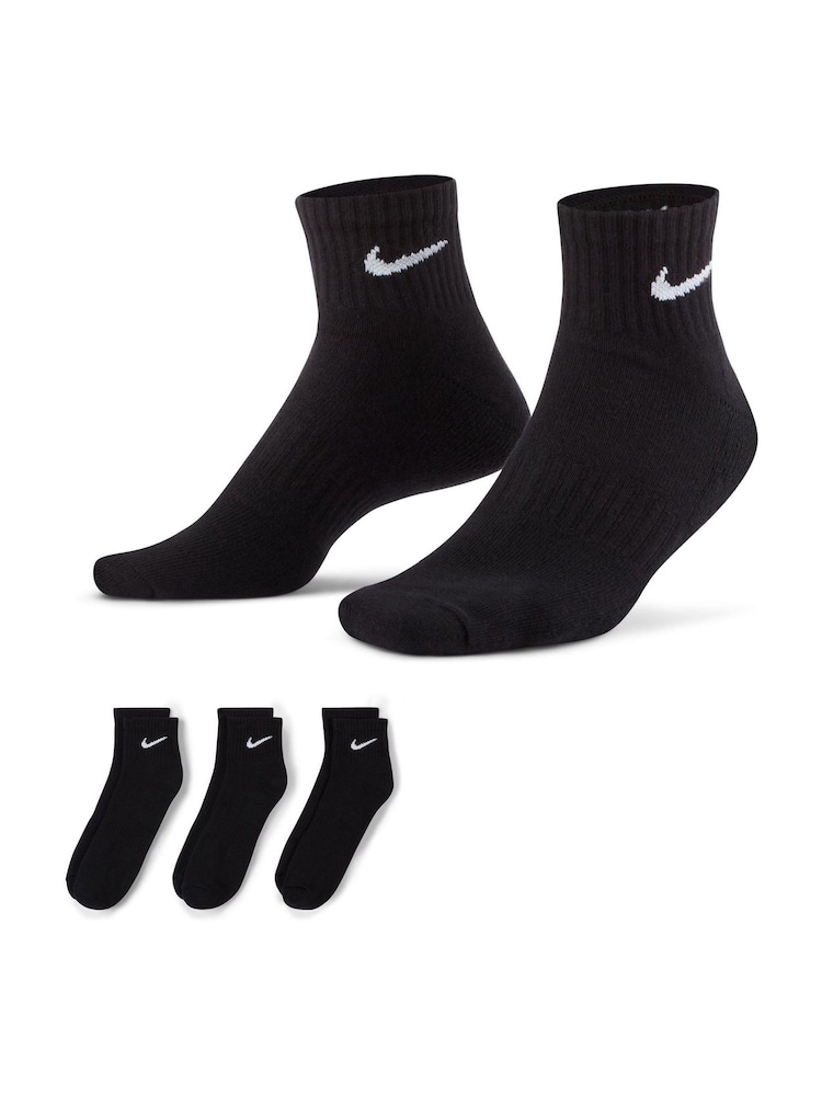 Svart - Ankel - Nike Everyday Cushioned Crew Socks 3 Paket - Bild 1 av 4