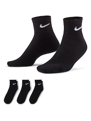 Nike Black Ankle Everyday Cushioned Crew Socks 3 Pack - Image 5 of 6