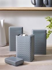 Set of 3 Charcoal Grey Oakley Storage Tins - Image 1 of 5
