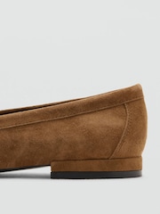 Mango Brown Suede Ruched Loafers - Image 3 of 3