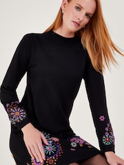Monsoon Black Embroidered Tunic Dress - Image 2 of 4