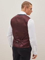 Navy Blue Signature Tollegno Wool Regular Fit Suit Waistcoat - Image 2 of 5