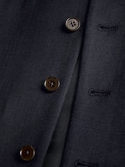 Navy Blue Signature Tollegno Wool Regular Fit Suit Waistcoat - Image 5 of 5