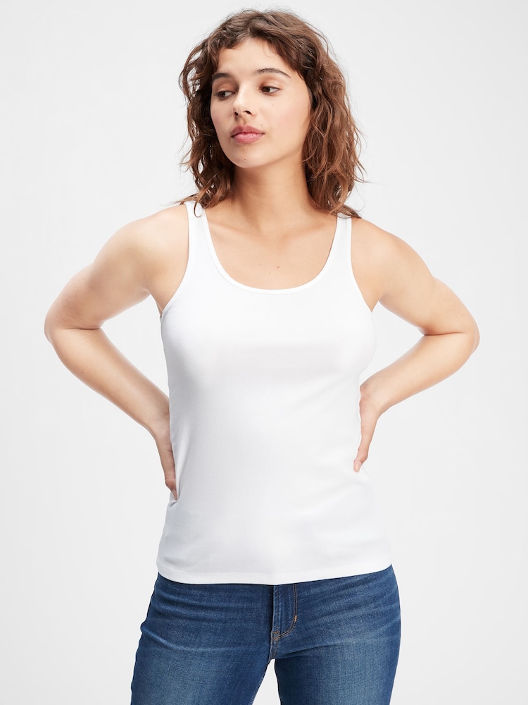 Gap White Favourite Scoop Neck Vest - Image 1 of 1