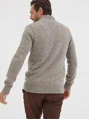 FatFace Grey Lambswool Half Neck Jumper - Image 2 of 6