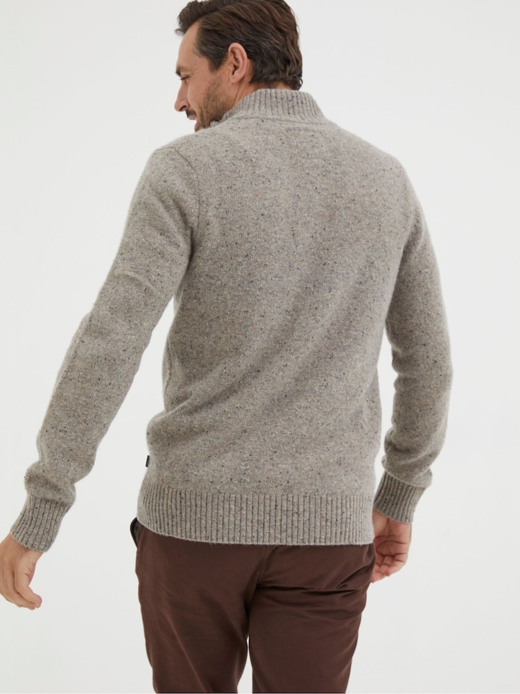 FatFace Grey Lambswool Half Neck Jumper - Image 2 of 6