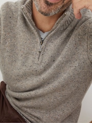 FatFace Grey Lambswool Half Neck Jumper - Image 5 of 6