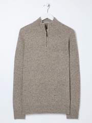 FatFace Grey Lambswool Half Neck Jumper - Image 6 of 6