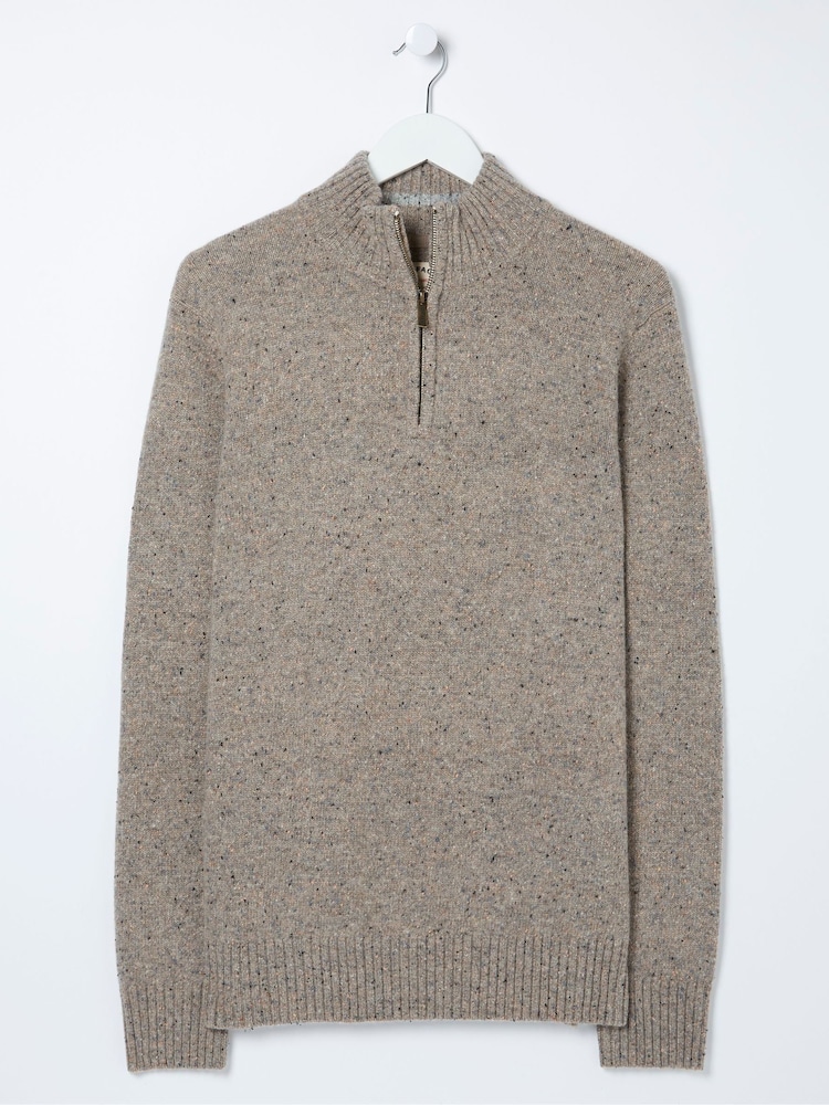 FatFace Grey Lambswool Half Neck Jumper - Image 6 of 6