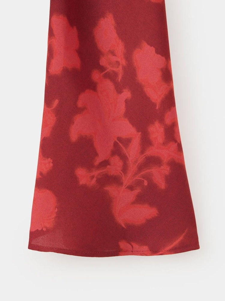 Mango Red Floral Long Sleeve Maxi Dress - Image 6 of 6