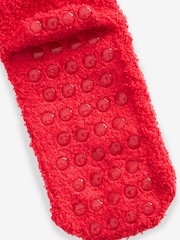 Red and Brown Reindeer Cosy Slippers Socks - Image 4 of 4