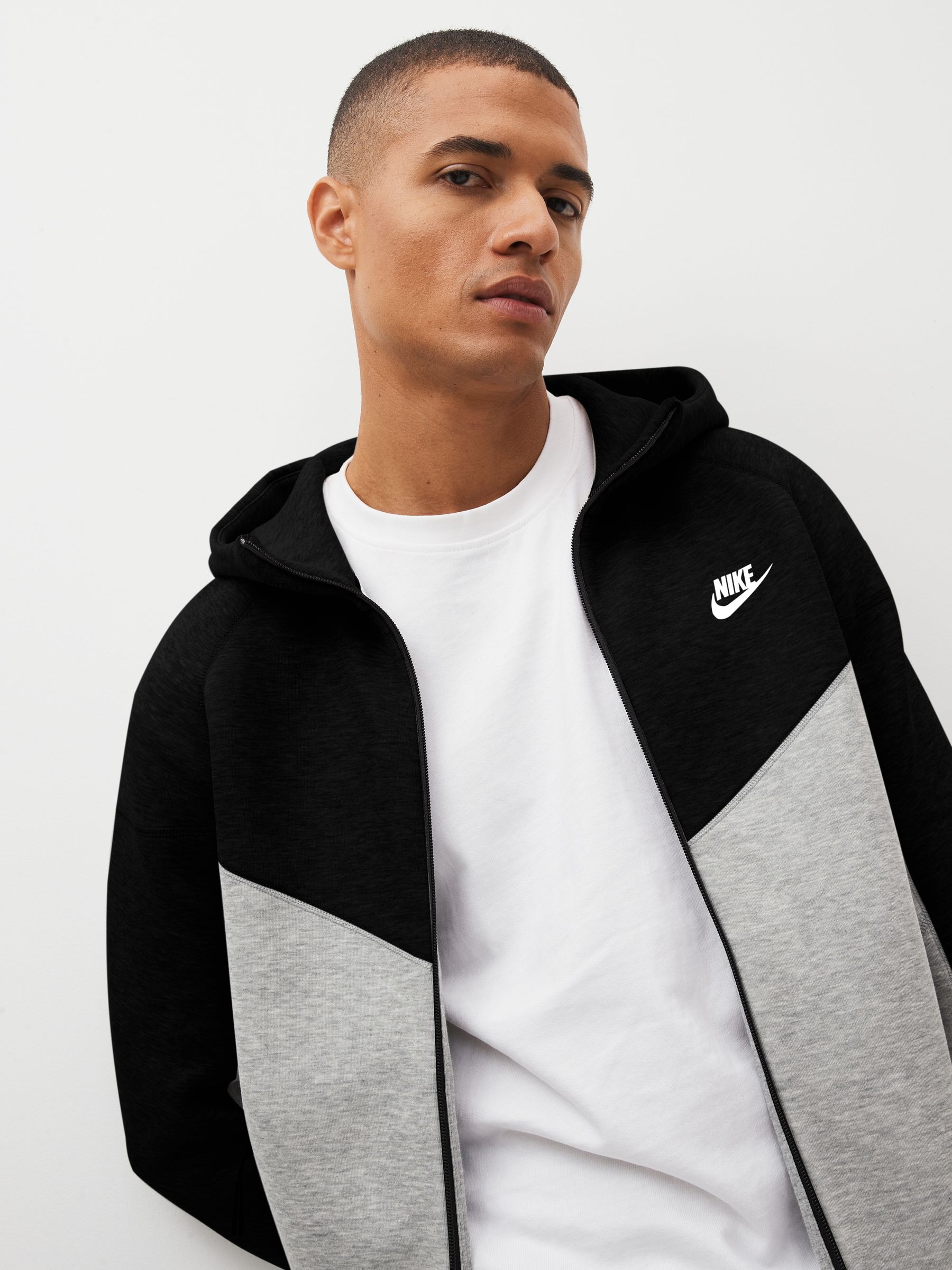 Mens white nike zip up hoodie clearance