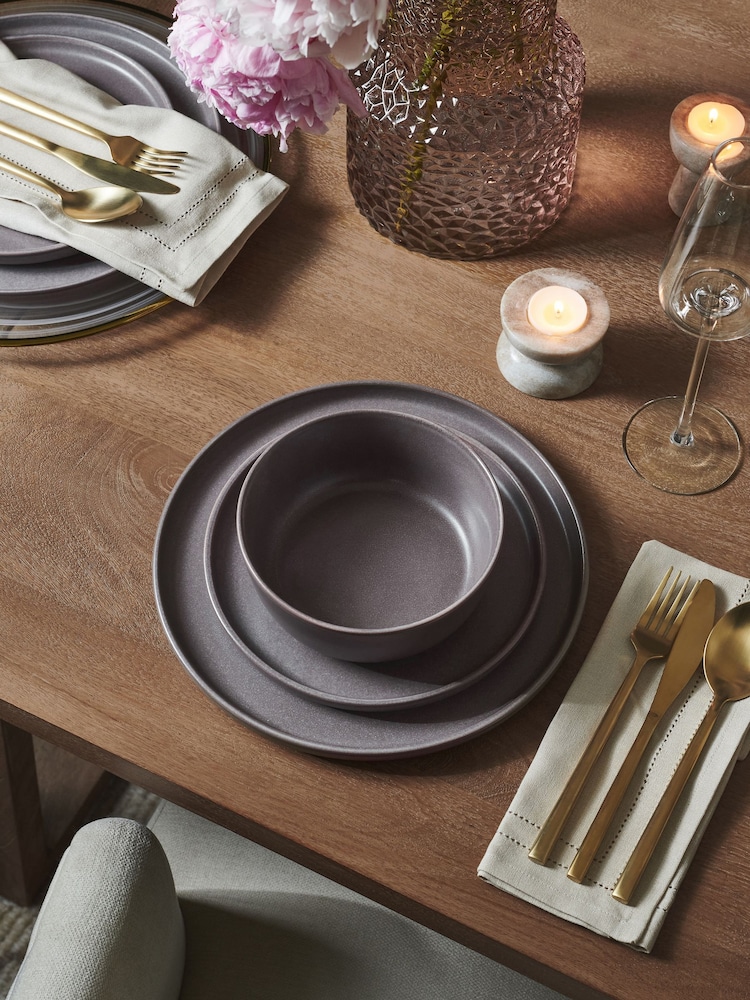 12 Piece Mineral Grey Elda Dinner Set - Image 1 of 5