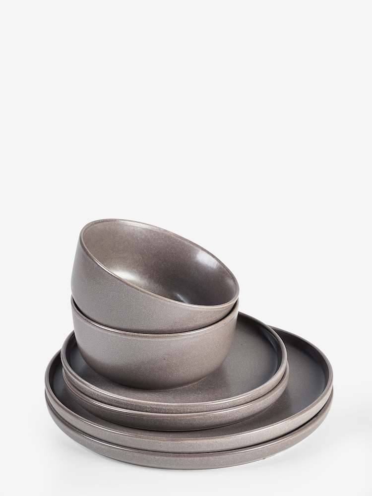 12 Piece Mineral Grey Elda Dinner Set - Image 5 of 5