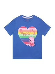 Character Blue/Pink Peppa Pig Long 100% Cotton Pyjamas - Image 2 of 5